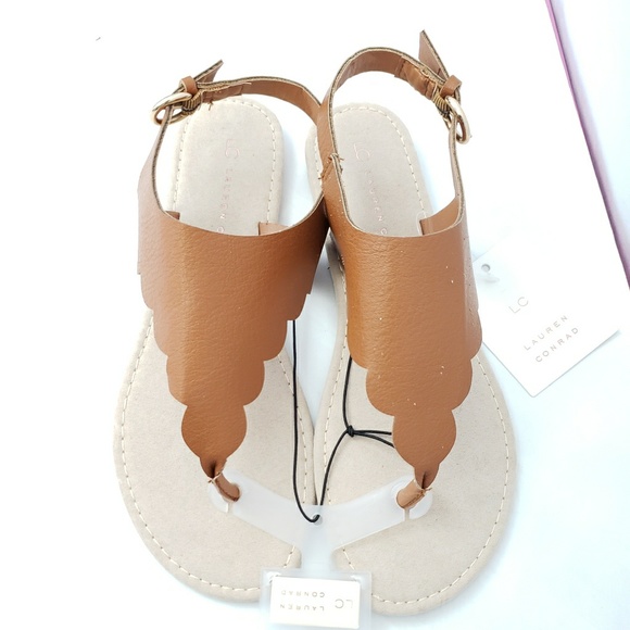 LC Lauren Conrad Shoes - ⬇️$ Drop Lauren Conrad Congac Scalloped Sandals